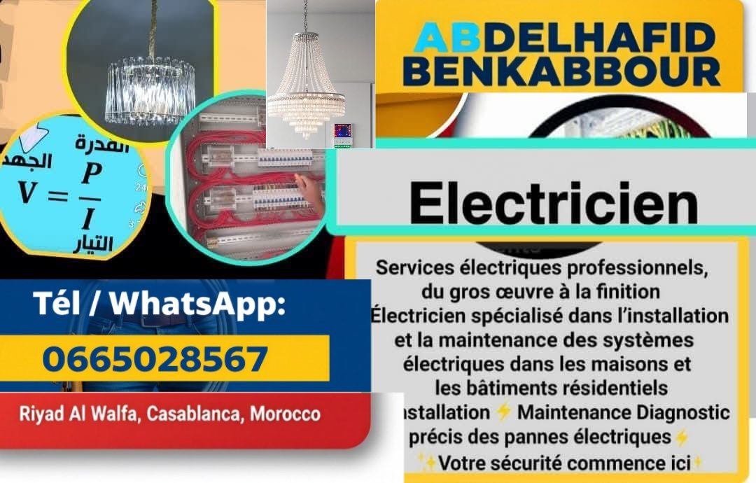Affiche promotionnelle d'un électricien du bâtiment