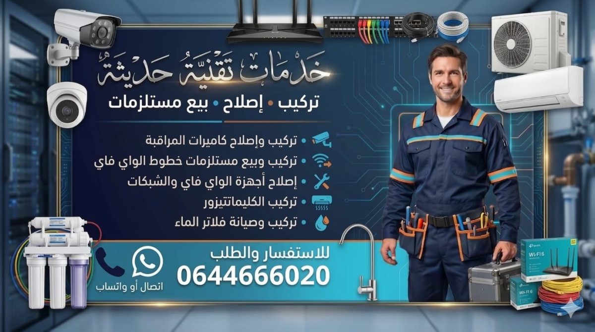 Affiche de services techniques (caméras, wifi, climatisation)