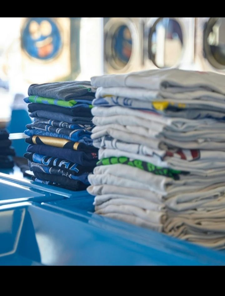 Linge plié en blanchisserie
