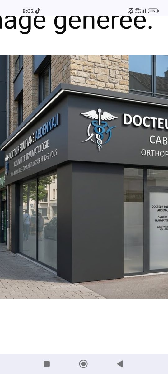 Devanture de cabinet medical en composite anthracite