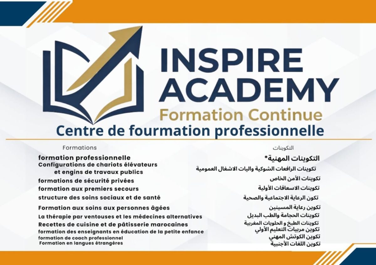 Affiche d'un centre de formation professionnelle et ses formations