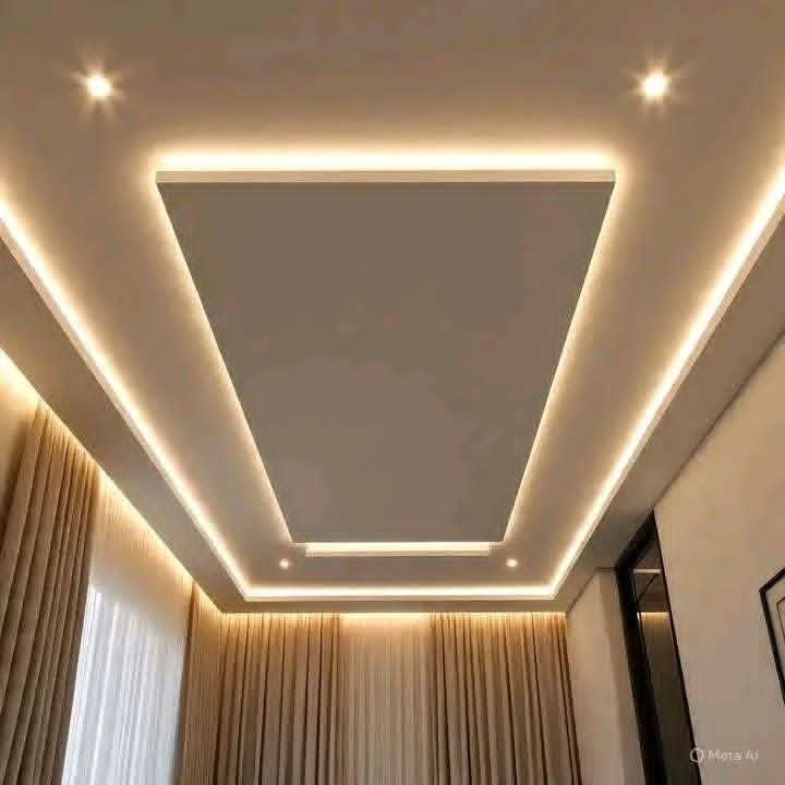 Faux plafond à cadre rétroéclairé LED chaud trapézoïdal
