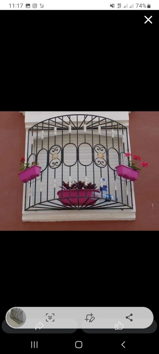 Grille de fenêtre en fer forgé