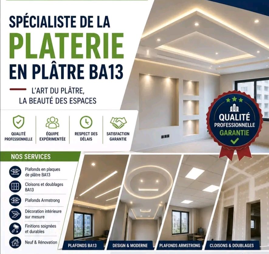 Affiche de specialiste en platerie BA13