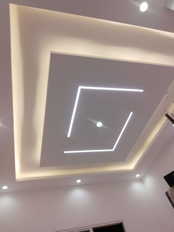 Faux plafond plâtre carré à LED