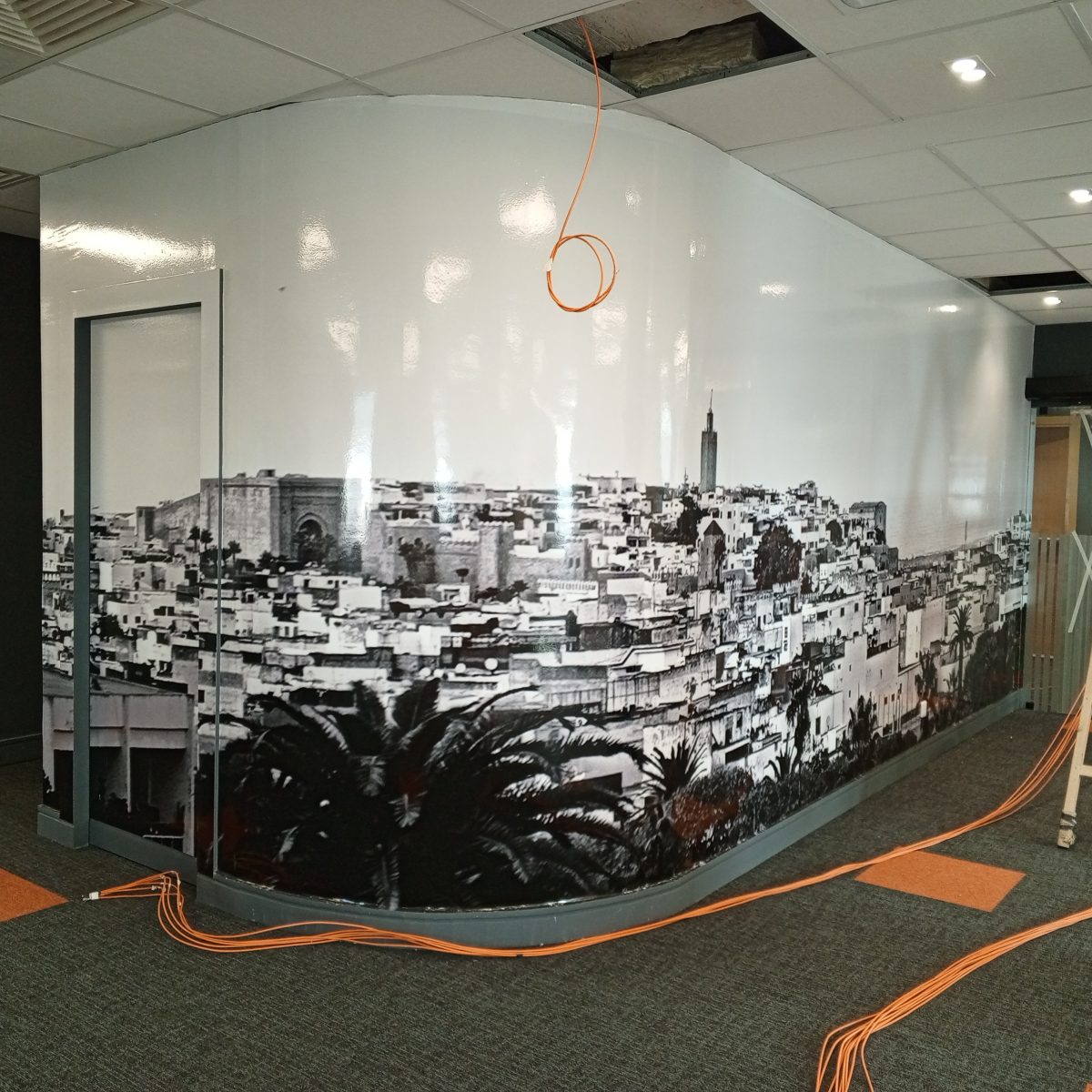 Panoramique adhesif mural en bureau