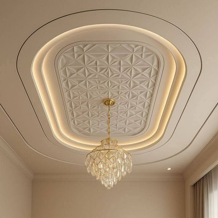 Chambre à faux plafond carré et LED