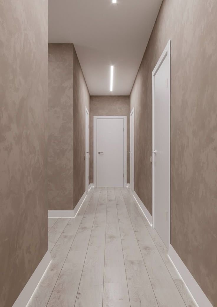 Couloir à enduit décoratif taupe