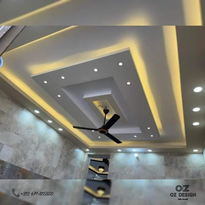 Faux plafond plâtre multi-niveaux