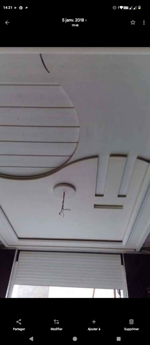 Faux plafond en plâtre à motif en éventail