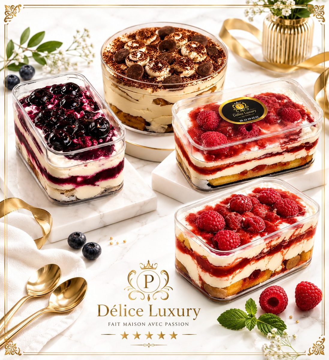 Visuel de présentation de desserts gourmands