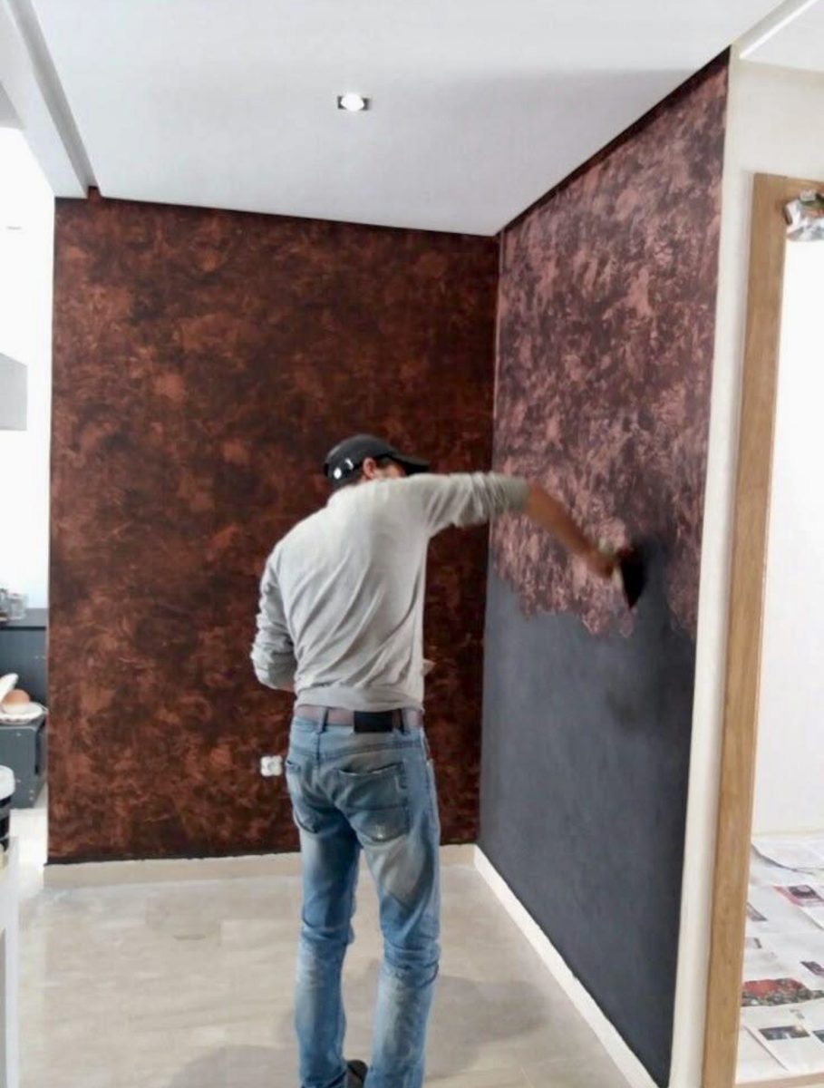 Enduit décoratif métallisé brun cuivré