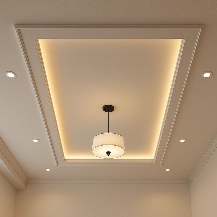 Faux plafond en plâtre mouluré à LED