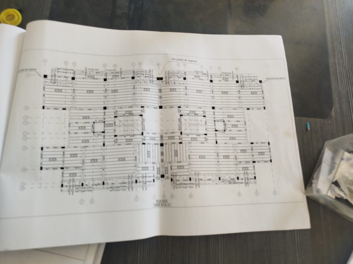 Plan de coffrage d'un plancher en béton armé