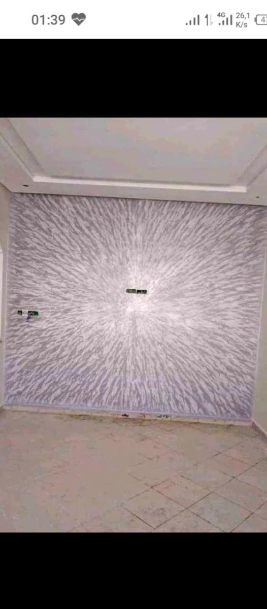 Mur d'accent à effet rayonnant argenté et blanc