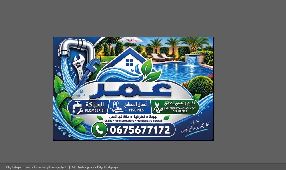 Affiche de services de plomberie et piscines