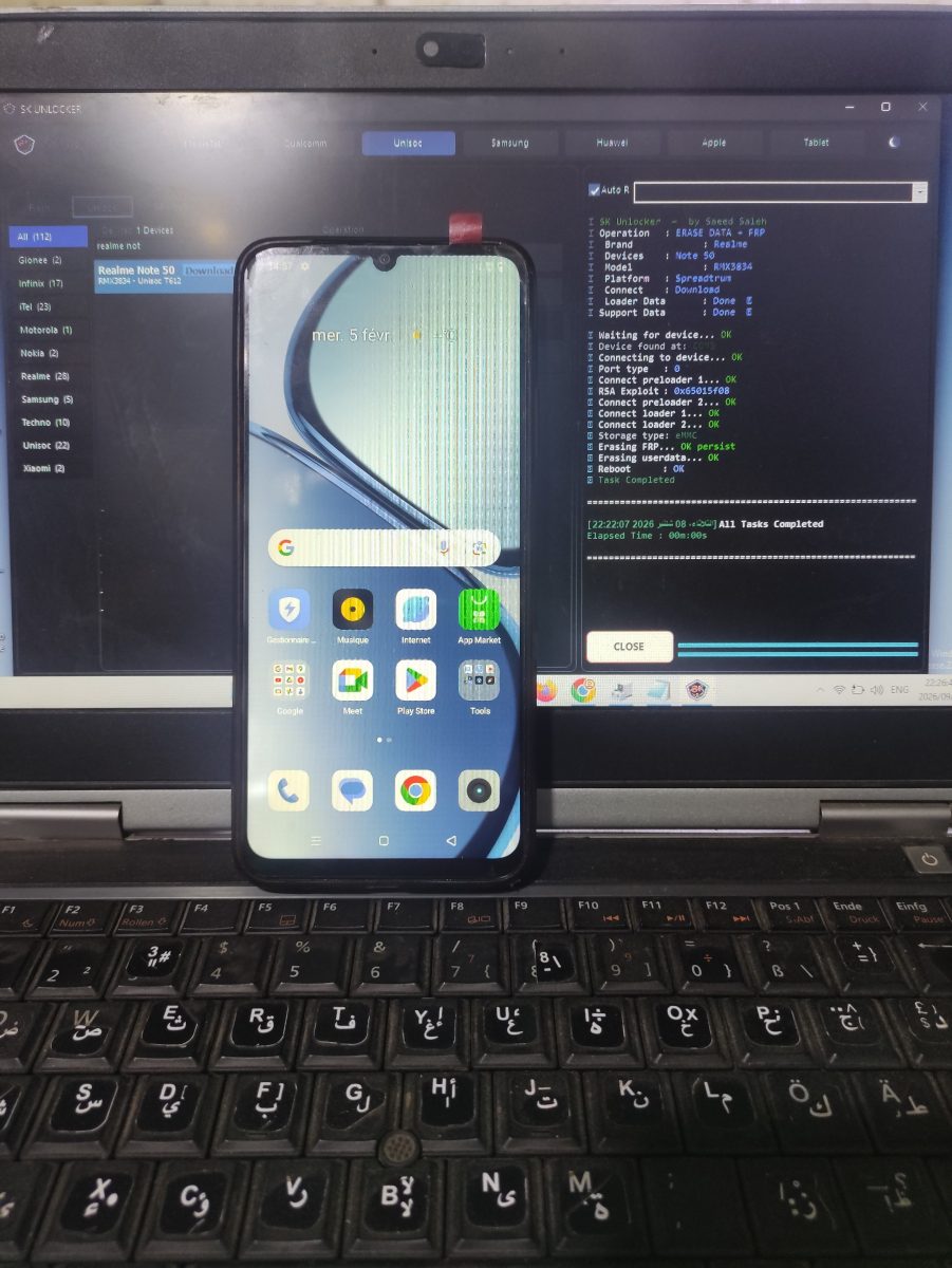 Déblocage d'un smartphone par logiciel sur ordinateur
