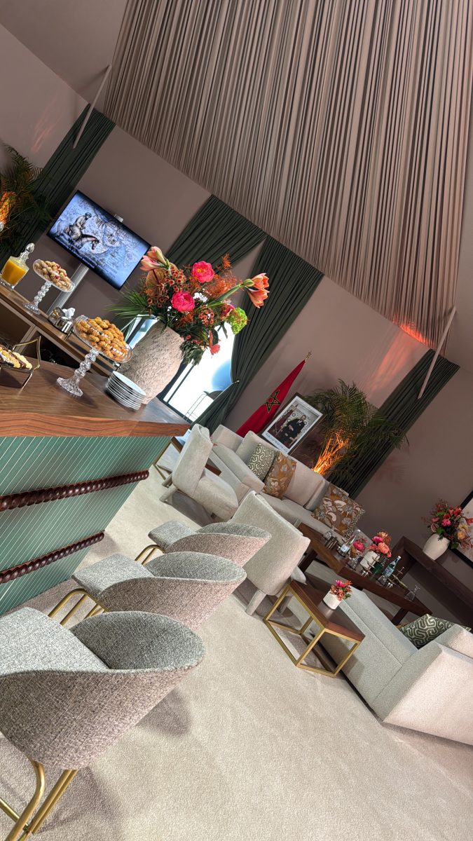 Espace lounge d'accueil d'un événement