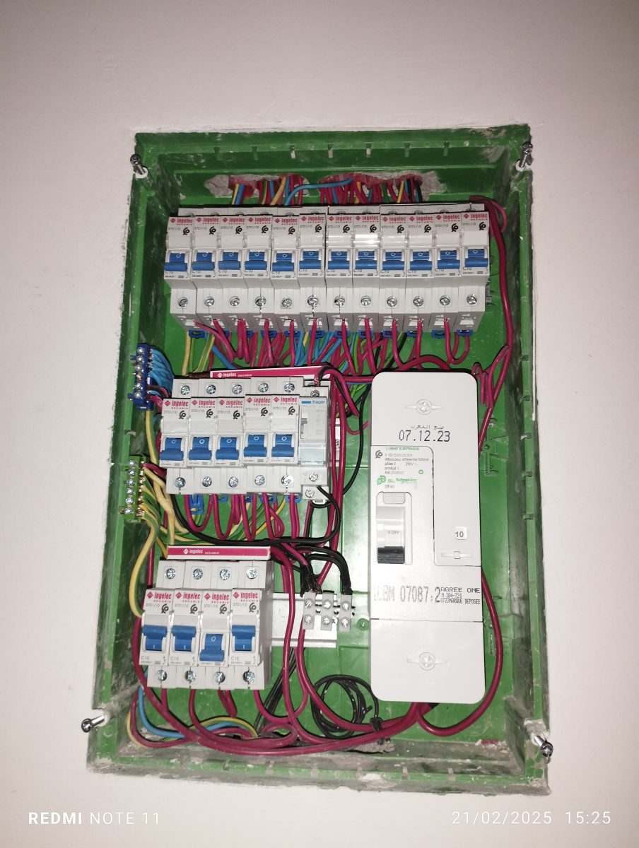 Tableau électrique domestique câblé en coffret vert