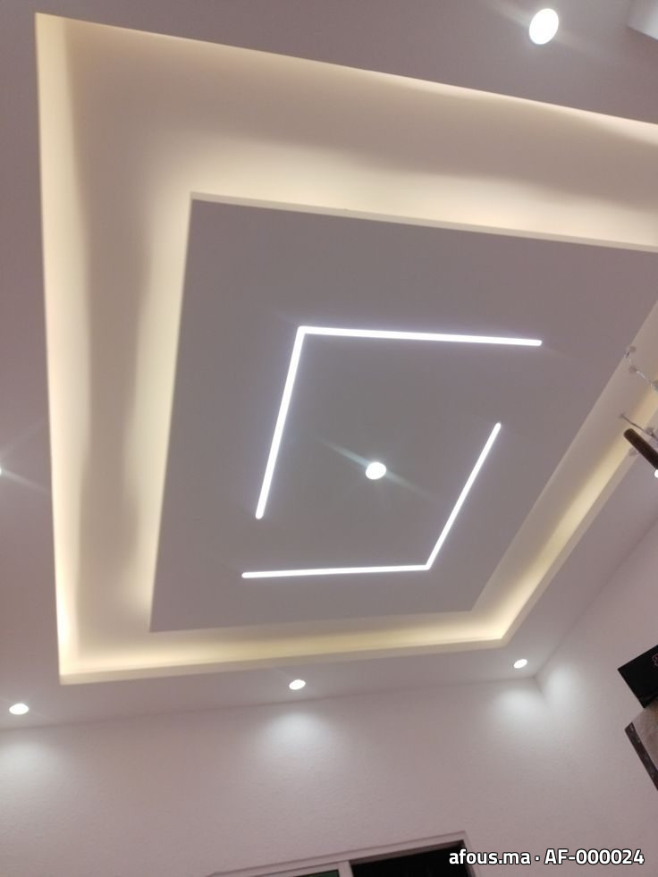 Faux plafond plâtre carré à LED — Marrakech