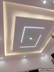 Faux plafond plâtre carré à LED — Marrakech