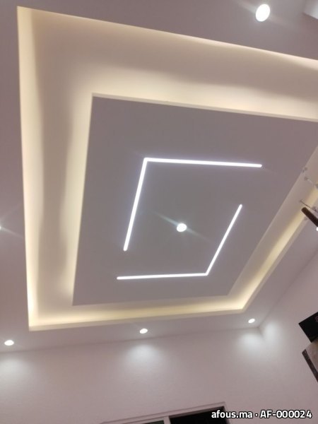 Faux plafond plâtre carré à LED