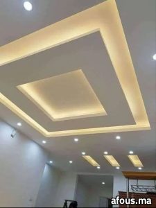 Faux plafond plâtre à caissons concentriques — Casablanca