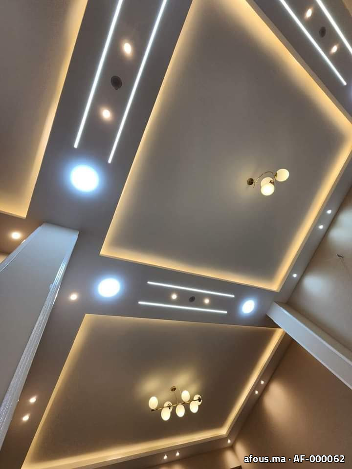 Faux plafond à caissons hexagonaux et gorges LED — Fès