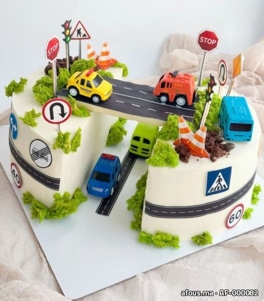 Gâteau décoré sur le thème de la circulation