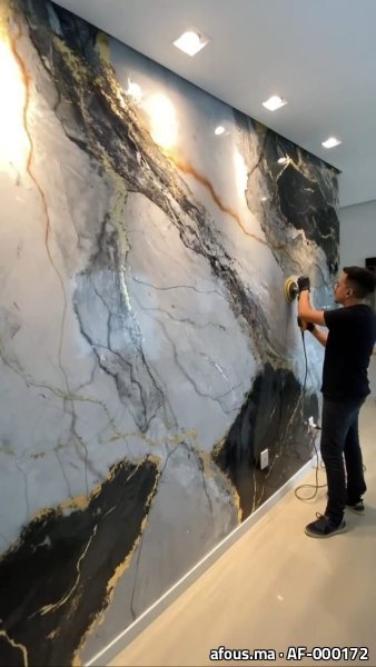 Mur décoratif effet marbre en réalisation