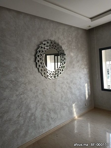 Enduit décoratif nacré gris avec miroir