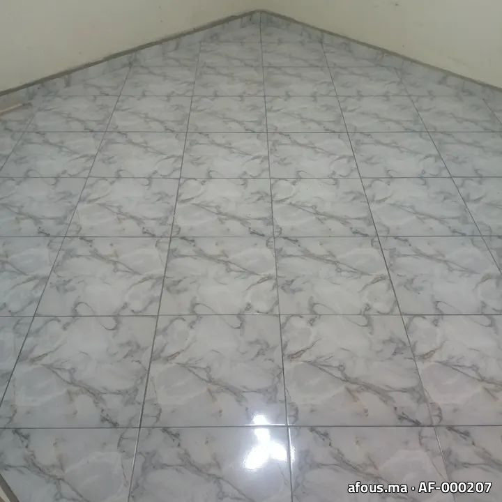 Sol carrelé effet marbre gris et blanc — Oued Zem