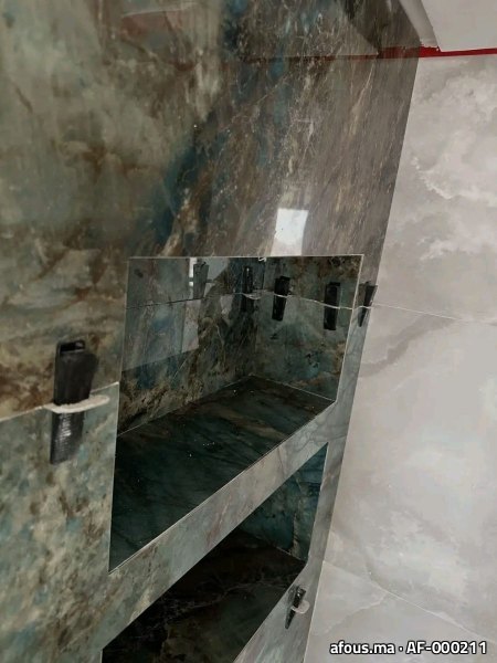 Colonne de douche effet onyx vert