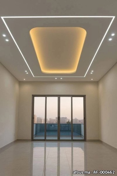 Faux plafond en plâtre à caisson central rétroéclairé — Casablanca