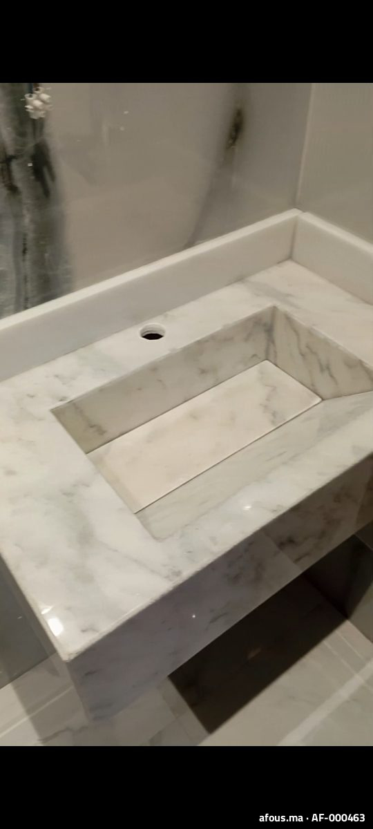 Vasque massive en marbre blanc veiné — Tanger
