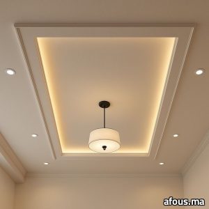 Faux plafond en plâtre mouluré à LED — Casablanca