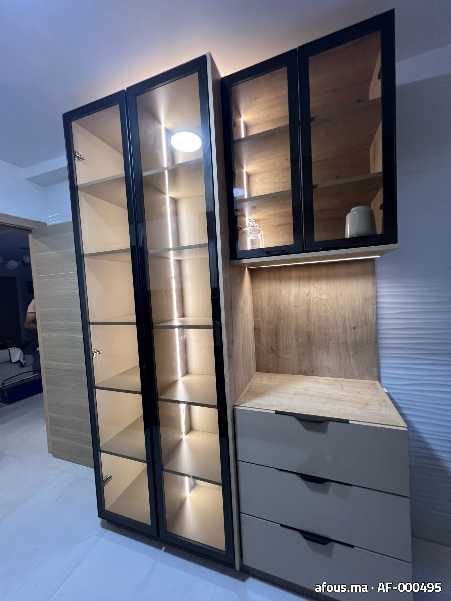 Meuble vitré à cadre aluminium noir — Skhirat
