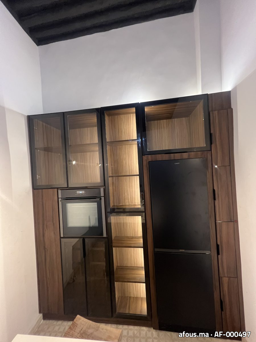 Rangement à portes vitrées cadre noir — Skhirat