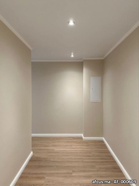 Couloir peint en beige et taupe