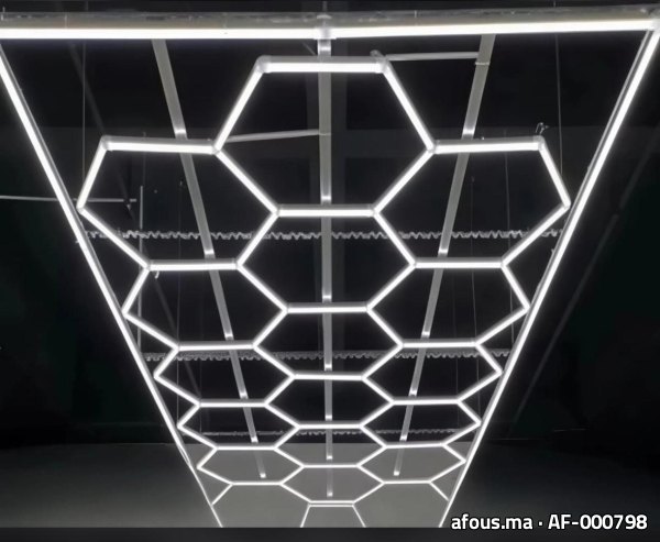 Éclairage LED hexagonal en nid d'abeille